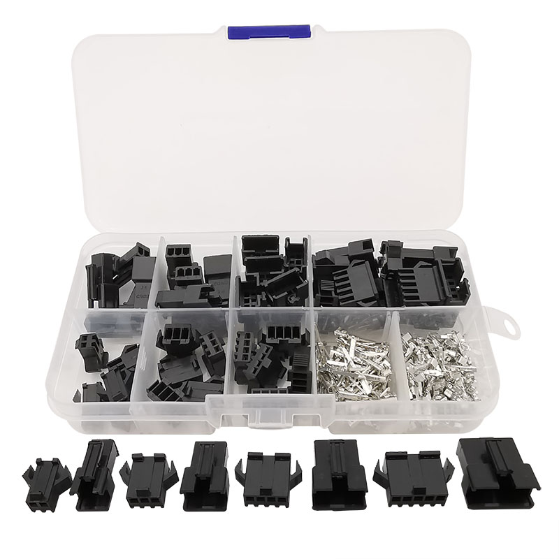 200 Stks/doos Jst Sm 2.54Mm Mannelijke Vrouwelijke Behuizing Pin Header Connector 2/3/4/5 Pin 2.54Mm Krimp Terminal Elektrische Draad Connector Kits