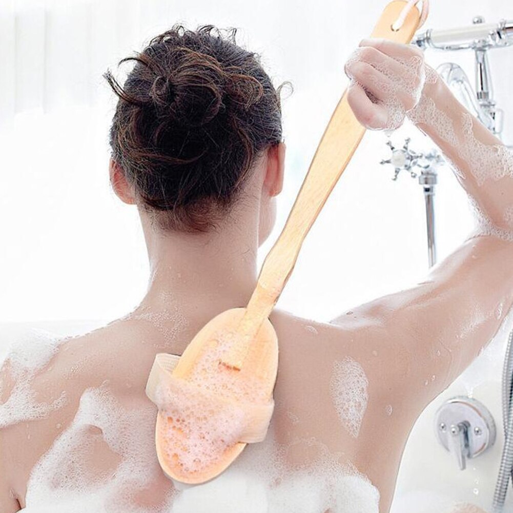 Long Handle Bath Brush Bristles Body Massage Brush Scrubbing Dead Skin Scrubber Bathroom Accessories Shower Cleaning Tool