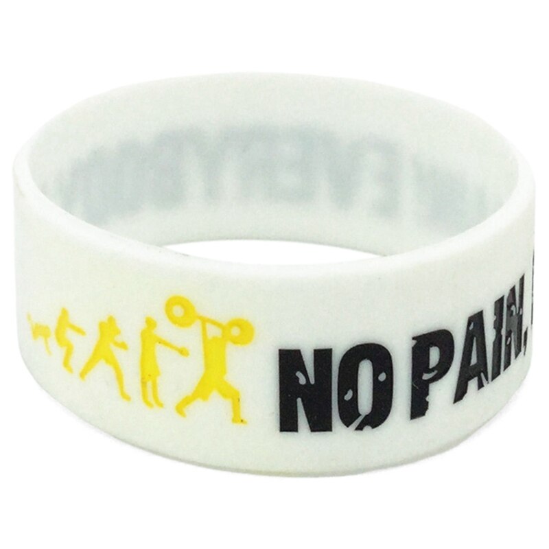 1pc sem dor sem ganho pulseira de silicone banda larga lema pulseiras de borracha & pulseiras braçadeira presente: WT