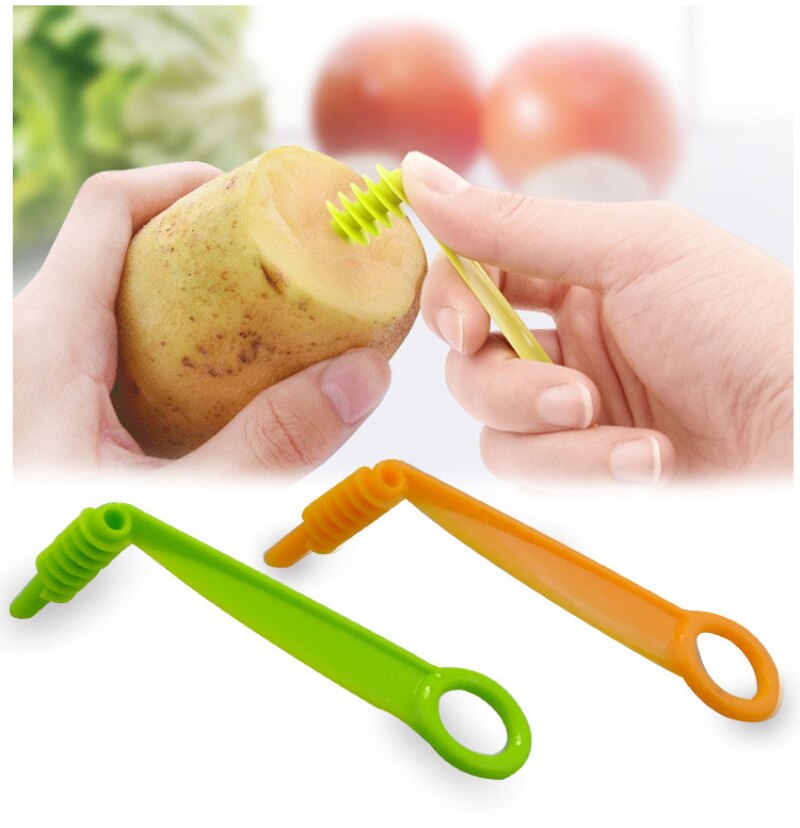 Couteau à spirale multifonction en plastique pour légumes, fruits, trancheur facile, outils de cuisine, pommes de terre, carottes, concombre, 1 pièces