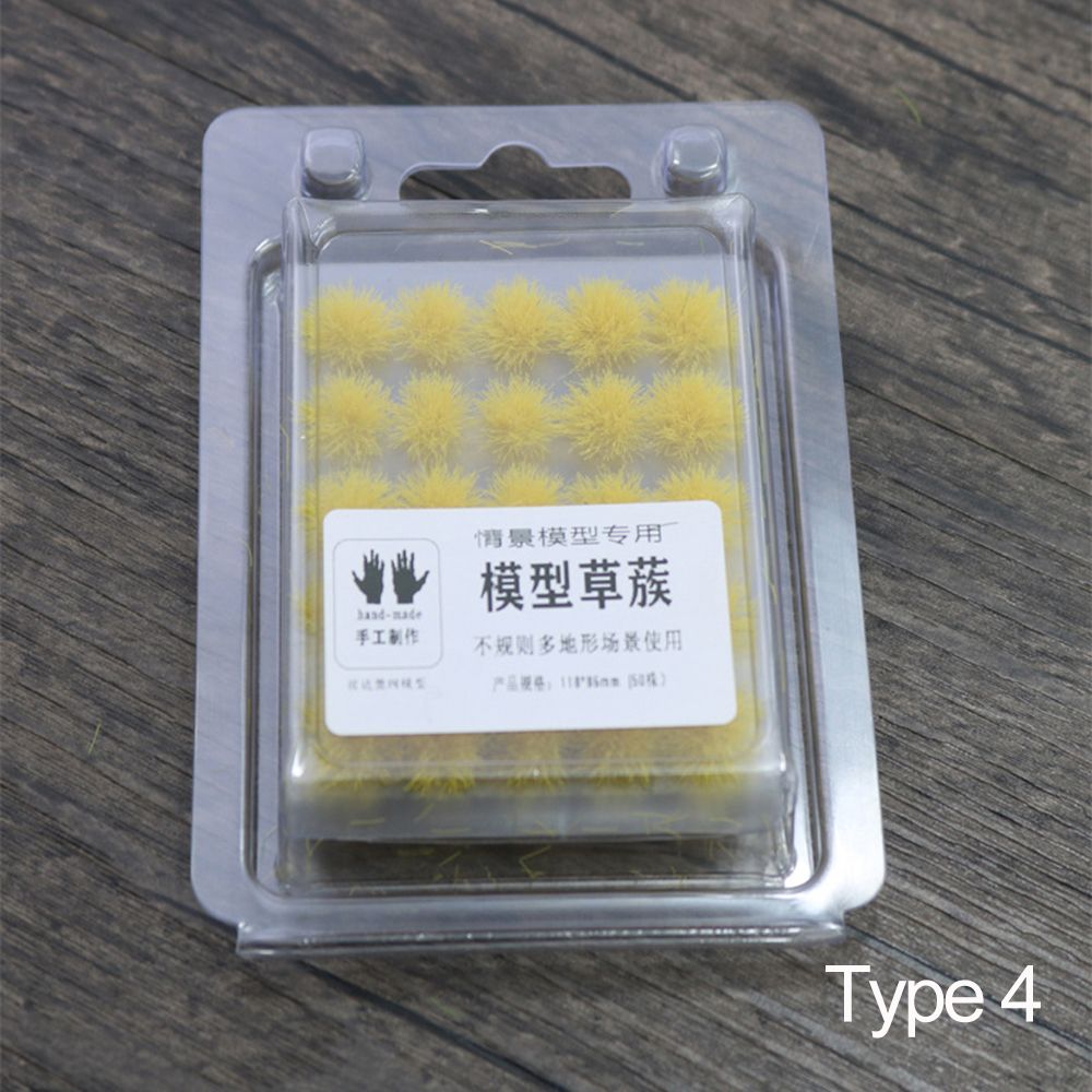 50PCS 5mm Landscape Multi-terrain Sand Table Scene Simulation Model Plant Cluster Miniature Grass Bushes Artificial Grass Tufts: type 4