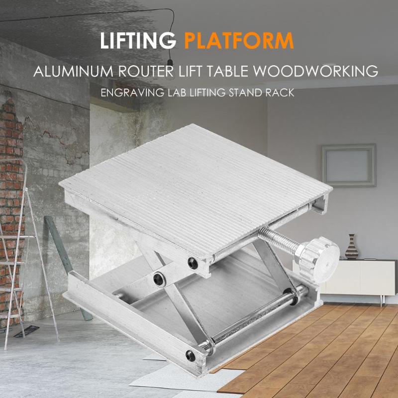 Aluminium Router Lift Tafel Houtbewerking Graveren Lab Lifting Stand (Zilver)