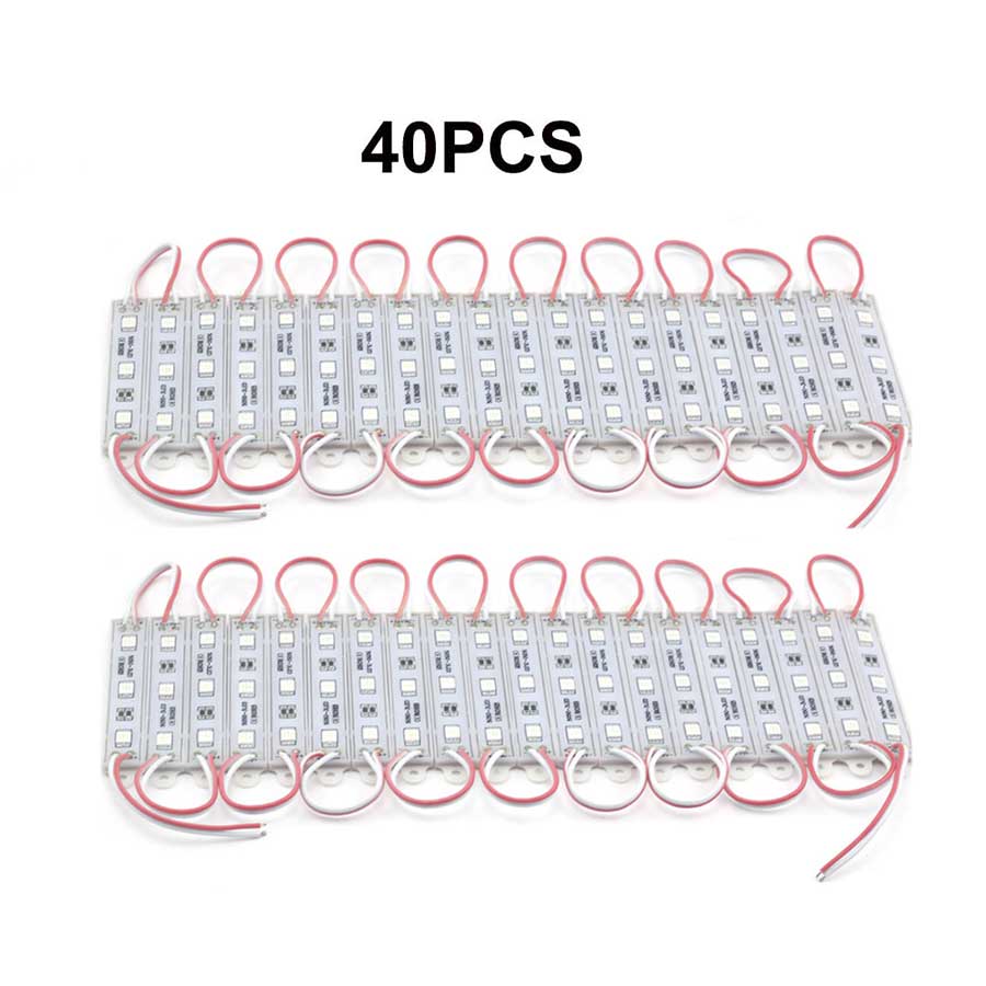 LED Modules Light SMD 5050 3 LED DC12V Waterproof Advertisement Sign Letter Storefront Strip Modules Lamp Light Red Color: 40PCS