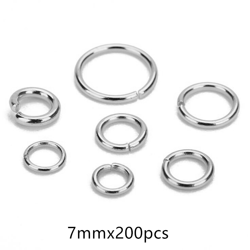Anillos de acero inoxidable para hacer joyas, accesorios de joyería, 200/50 piezas, 4/5/6/7/8/9/10MM: Rojo rosado