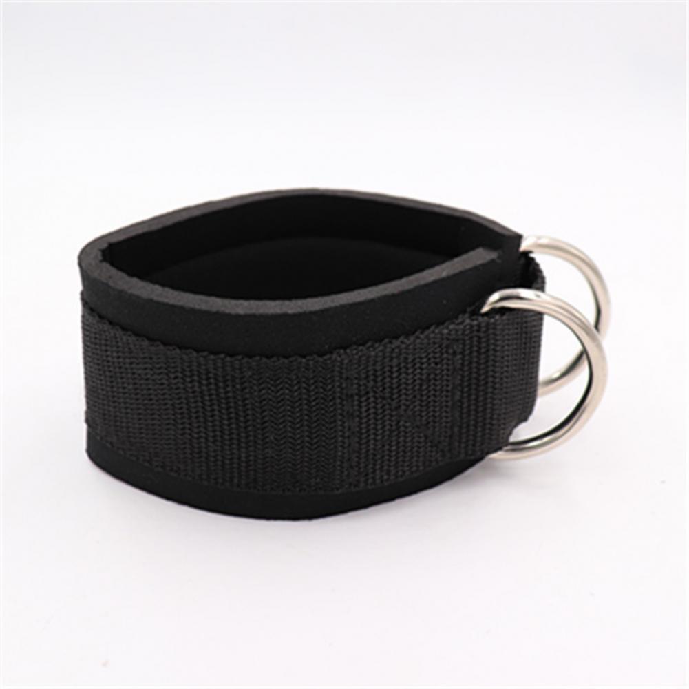 Correas de tobillo acolchadas ajustables para hombre y mujer, puños con 2 anillos en D para gimnasio y Fitness, 1 par