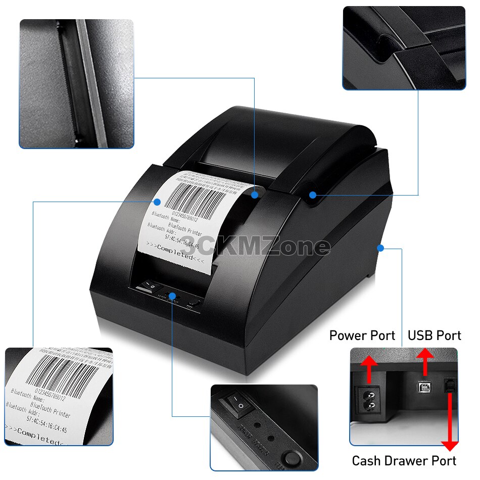 58mm thermal receipt printer 58mm usb bill thermal barcode printer usb pos system For Resaurant Supermarket Store