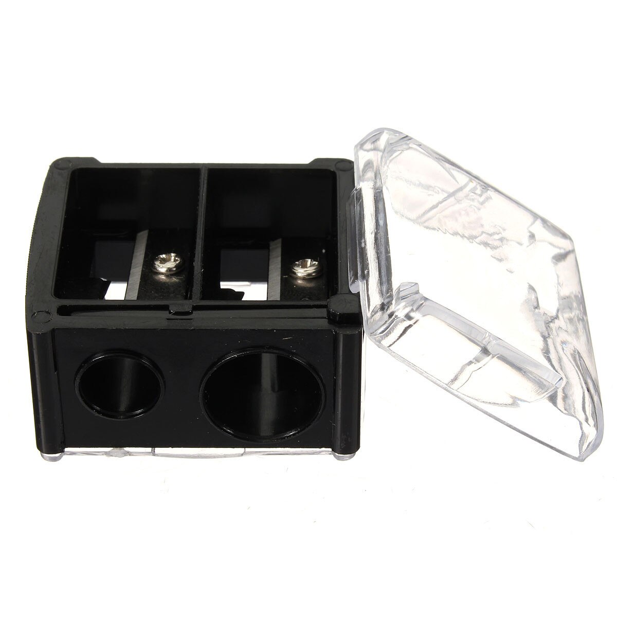 Dual Holes Cosmetic Pencil Sharpener Eyeliner Eyebrow Lip Liner Make Up Tool Eyebrow Trimmer Makeup Pencil Sharpener Portable