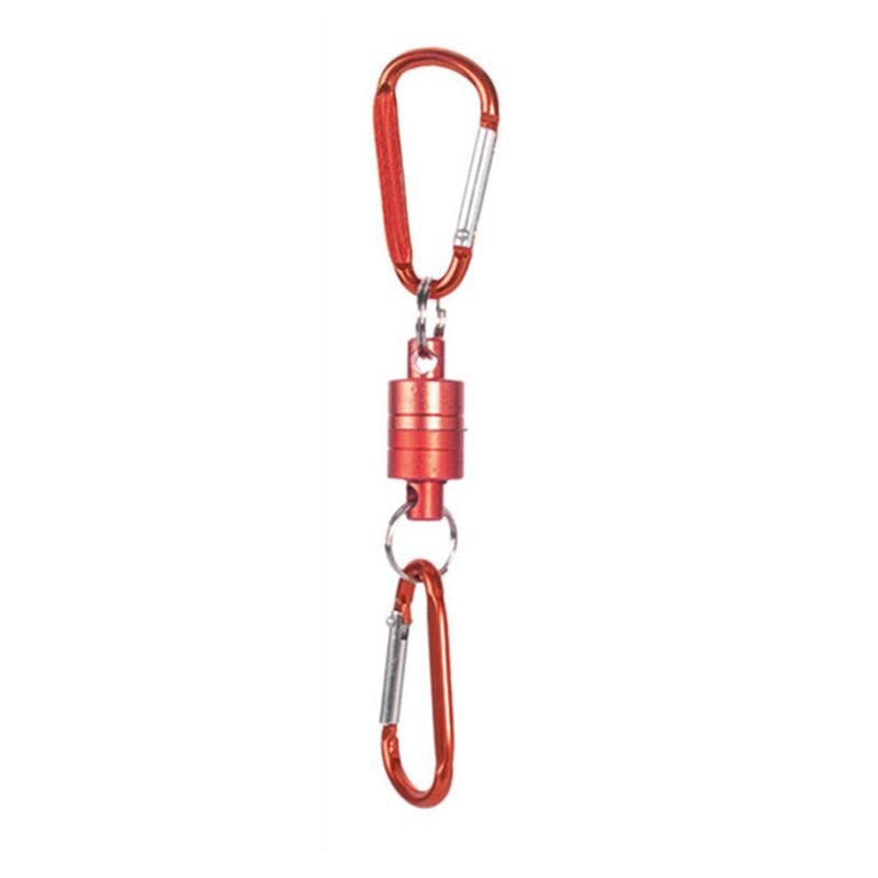 N0HA Outdoor Fly Fishing Hiking Magnetic Net Release Hanging Holder Magnet Buckle Lanyard Double Keychain Hook D-Ring Carabiners