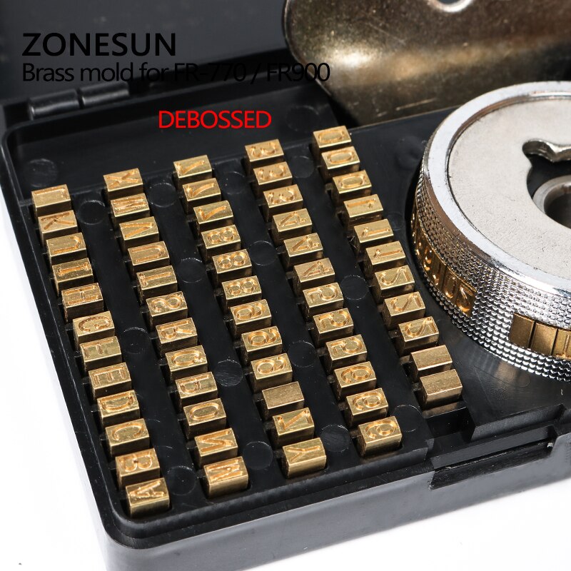 ZONESUN Heat Stamping Alphabet Set Press Machine FR900 FR770 Alphabet Set Date Coding Machine Letter Numbers Brass for FR770