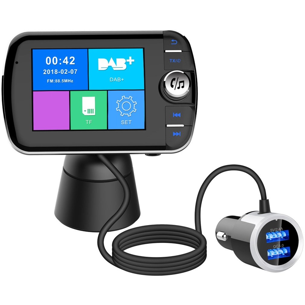 Auto Fm-zender Met 1.7 Inch Display Verbeterde BT70 Bluetooth Zender Quick Charge3.0 Draadloze Fm Modulator