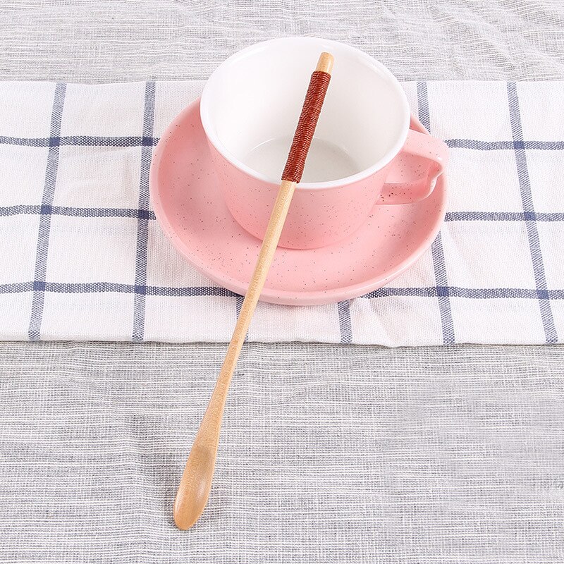Cuillère à café en bois bambou cuisine ustensile de cuisine outil soupe remuant cuillère à café restauration vaisselle remuer bâton lait thé lait miel: 04