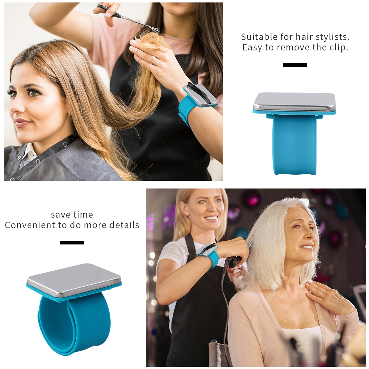 Magnetisk bobbie pin armbånd silikone frisør slap armbånd hårspænder holder armbånd