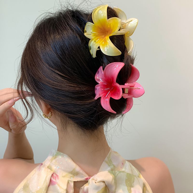 Vacation Egg Flower Hair Clips Hawaii Beach Claws Bohemian Hairpin for Girls