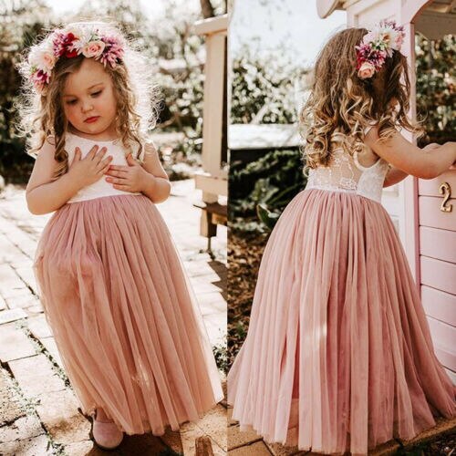 Baby Meisje Ruche Jurken Princess Party Pageant Lace Tutu Lange Jurk Zonnejurk voor Kid kleding peuter Kinderen pasgeboren