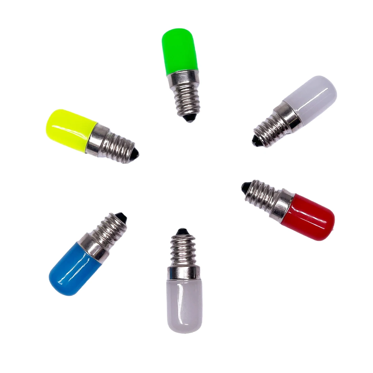 1 pièces coloré T18 Mini E14 E12 LED ampoule réfrigérateur lumière 2W rouge vert bleu jaune blanc froid lampe AC 85-265V pour congélateur