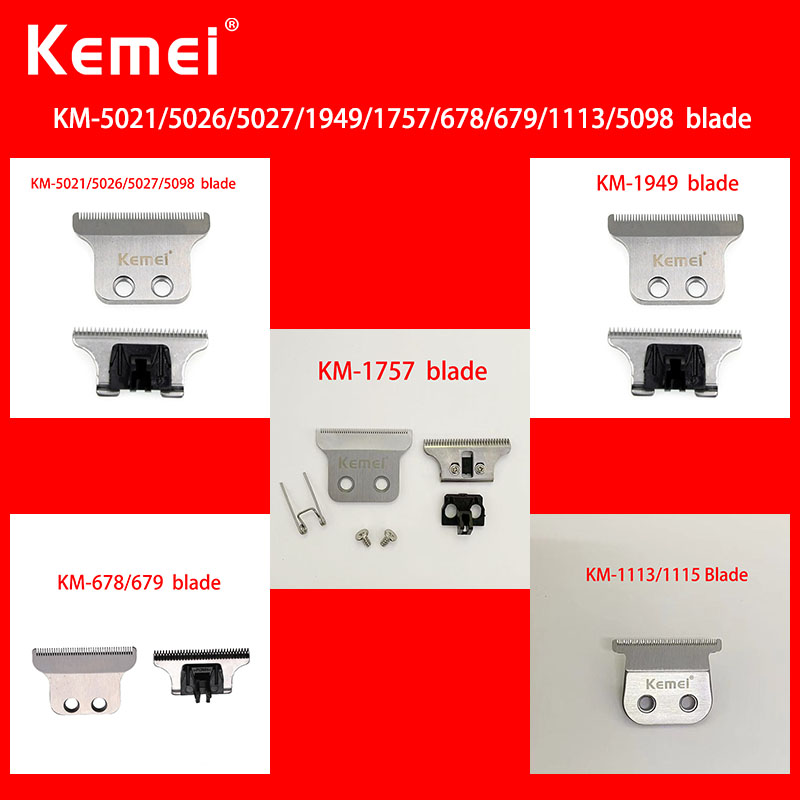 Kemei hårklipperhoved reservedele til km -5021/5026/5027/1949/1948/1757/929/678/679/1113/1115 hårtrimmerbladtilbehør