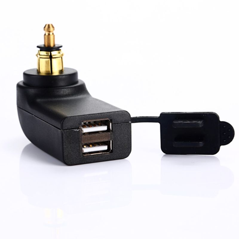 Doppio caricatore impermeabile USB adattatore di alimentazione voltmetro a LED presa DIN per moto BMW Triumph Hella