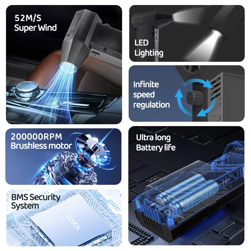 200000RPM X3pro Violent Blower Powerful Snow Blower Handheld Brushless Motor Vacuum Cleaner Electric Air Blower Car Dryer ﻿