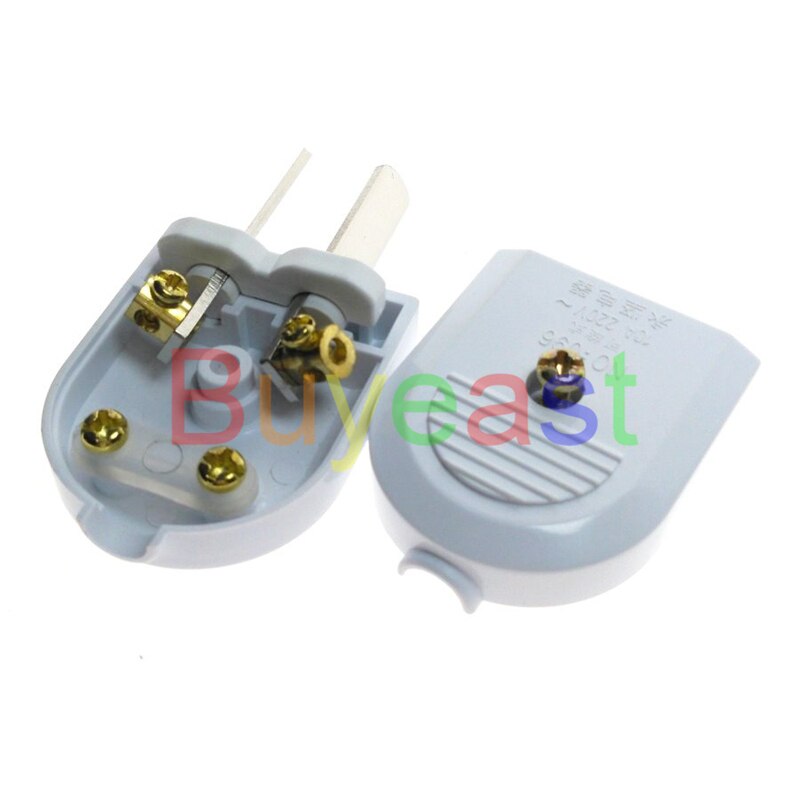 5 x Australian, Zealand, China 2 Flat Pin DIY Rewireable Power Plug AC100~220V 10A White Color