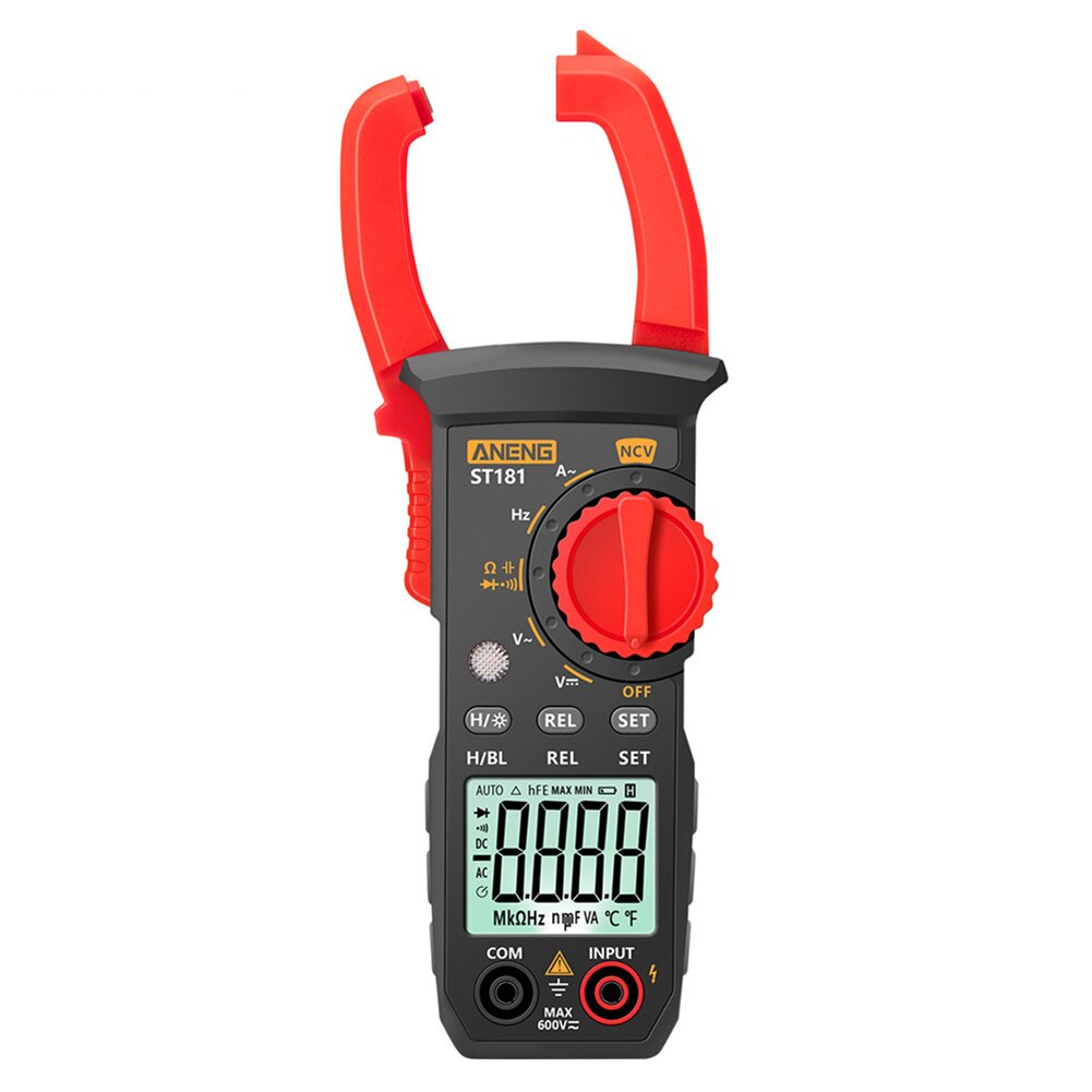 Digital klippmåler likestrøm / vekselstrøm 4000 teller multimeter amperemeter strømspenningstester bilforsterker hz kapasitans ncv ohm test