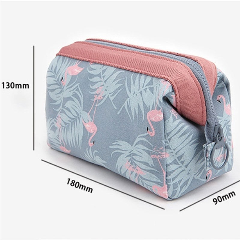 Sac de maquillage grande capacité pour fille, décontracté la avec motif flamand rose pour femme