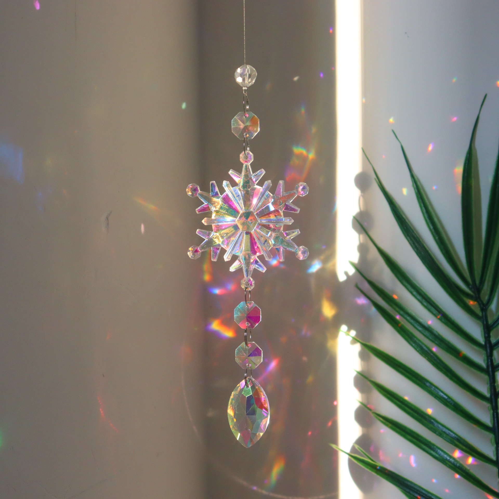 Crystal Diamond Moon Sun Catcher Butterfly Lotus Rainbow Christmas Decoration Home Garden Decoration Wind Chime