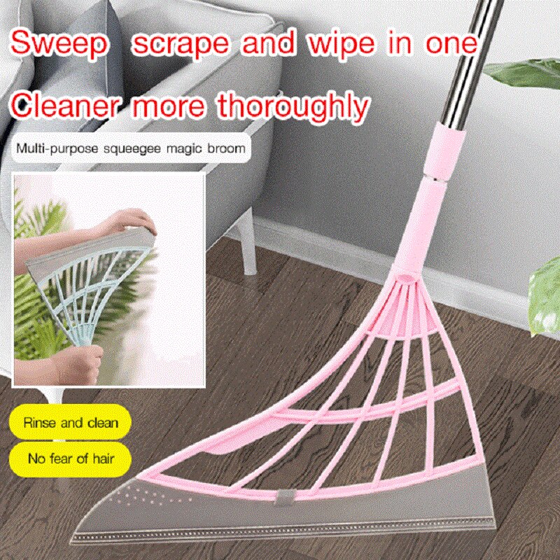 Retractable magic broom sweeping brush Silicone mop Household floor cleaning broom Adjustable Floor wiper sweeping brush