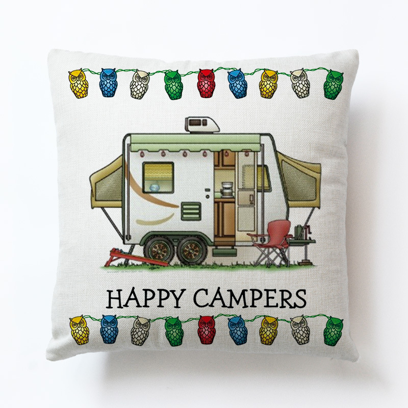 Novel Cartoon Hond Auto Bus Kampeerders Kussenslopen Siësta Kussenhoes Decoratie Sofa Rugleuning 45X45Cm Baby Kids: D7
