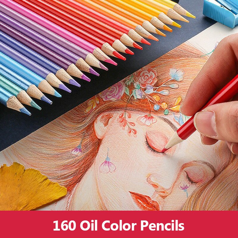 Brutfuner 48-160 Farben Öl Farbe Bleistifte einstellen Skizze Bleistift Keine Giftig Holz Weiche Helle Farbe Bleistift Künstler farbe Schule Liefert
