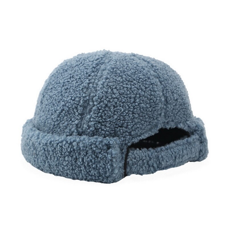 Vinter varm hipbeanies kvinder mand hat vasket retro kraniet cap justerbar brimless hat åndbar beanie hatcap: 7