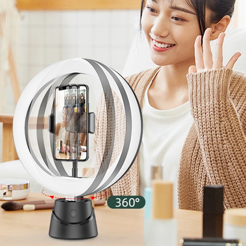 Smart AI PTZ Personal Camera 360° Rotating Face Tracking Mobile Live Fill Light Mobile Phone Holder