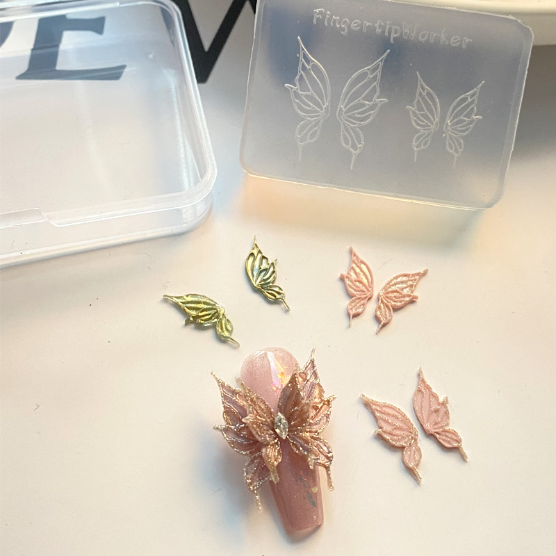 TSZS 1pc jupe mignonne dentelle sur les ongles silicone coeur arcs ruban 3D moule à ongles décorations d'art d'ongle Silicone beurre produits pour ongles