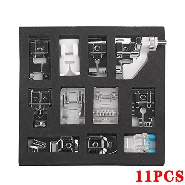 11PCS 32PCS Sewing Machine Presser Foot Press For Brother Singer Kit Braiding Blind Stitch OverLock Zipper Ruler Parts: 11 PCS