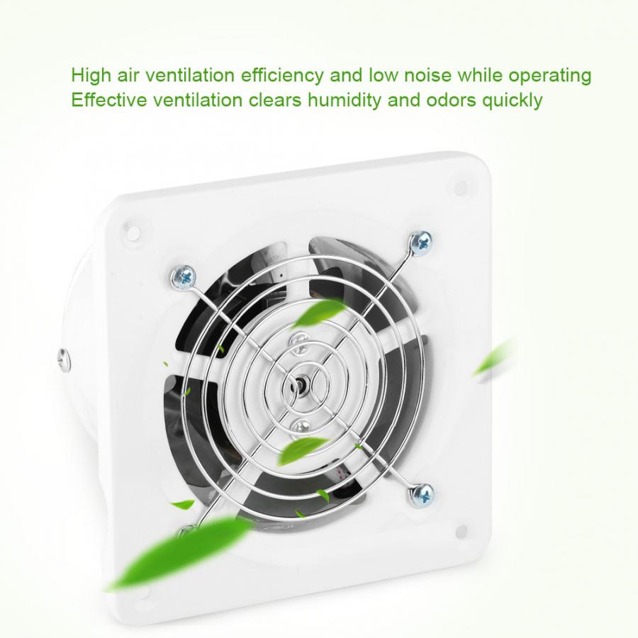 4 inch 25W 220V Exhaust Fan Low Noise Wall Mounted Exhaust Fan Home Bathroom Kitchen Garage Air Vent Ventilation