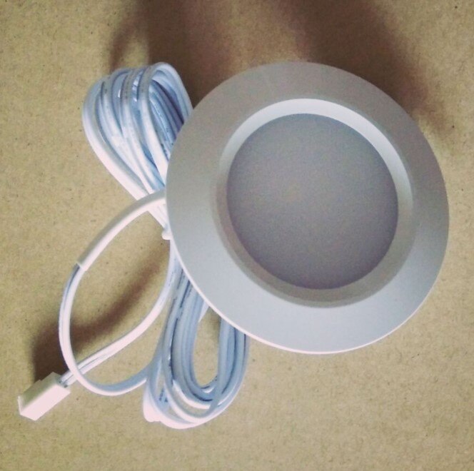 Under skabslys led natlampe dæmpbar 12v 3w rund aluminium skabslys under skab køkkenlamper bordbelysning