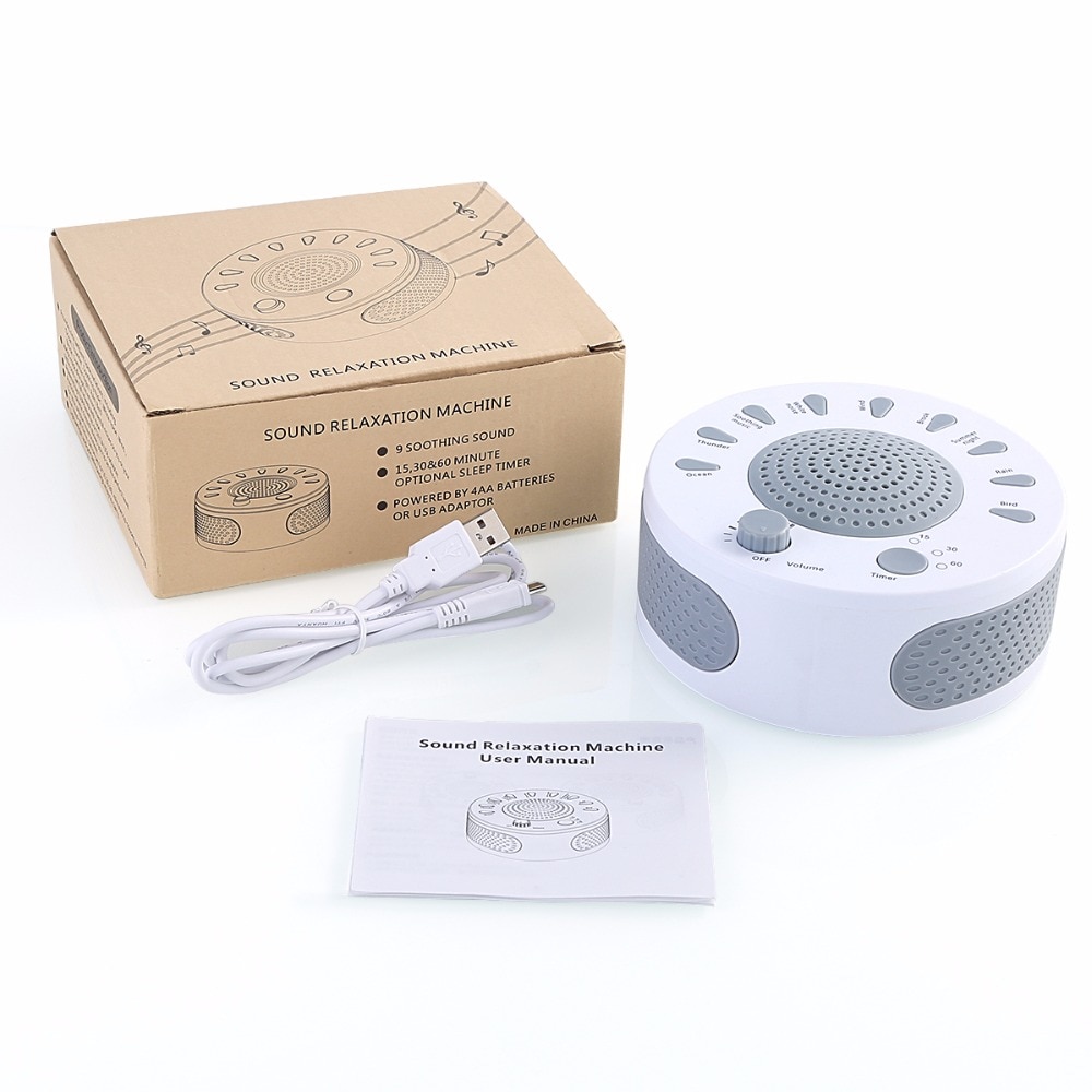 Baby Sleep Soothers Sound Machine White Noise Record Voice Sensor with 9 Soothing Sound 3-gear Timer Setting For Light Sleeper