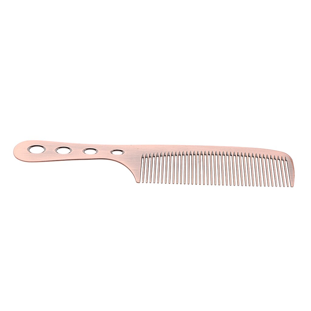 Lightweight Space Aluminum Antistatic Haircutting Styling Hairdressing Barber Comb, 8.5 inches: Rose gold