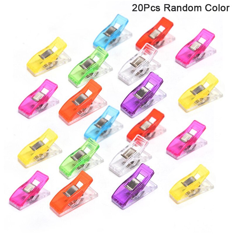 Clips de plástico Multicolor para costura, pinzas para tela, Clips para manualidades de retazos, soporte para ropa, 10/20/50/100 piezas: 20pcs