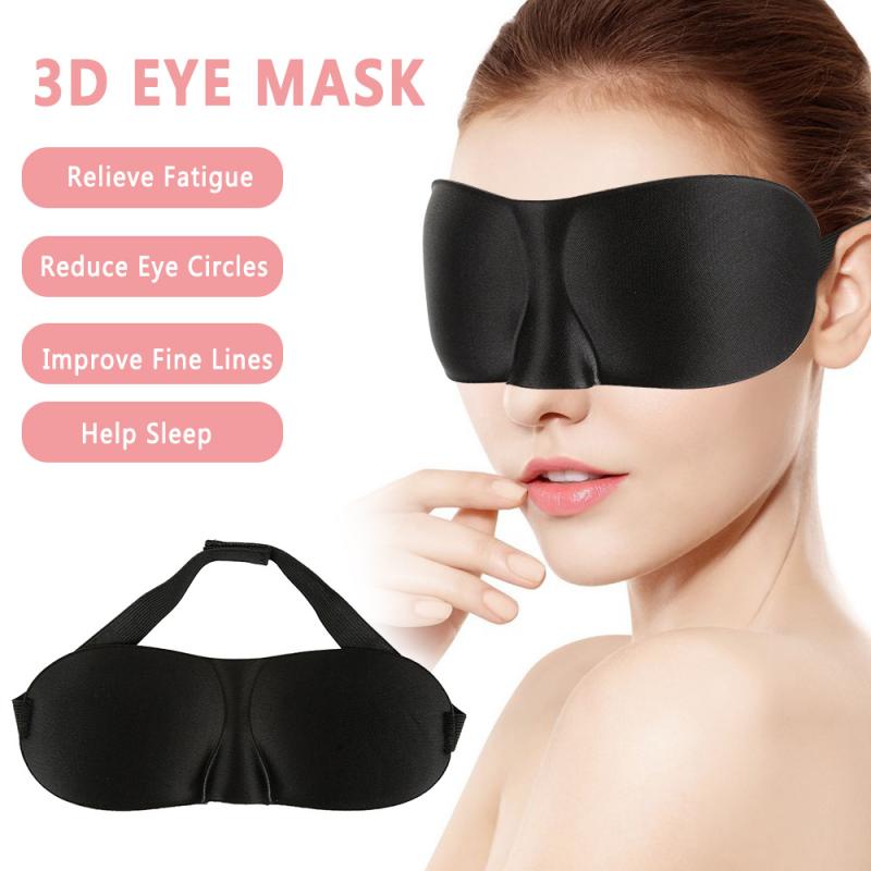 1Pcs 3D Sleep Mask Travel Eyepatch Natural Silk Sleeping Eye Mask Cover Shade Eye Patch Soft Portable Shield The Light