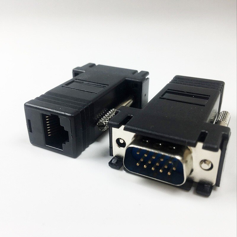 15pin VGA Female To RJ-45 Female Connector Card VGA RGB HDB Extender To LAN CAT5 CAT6 RJ45 Network Ethernet Cable Adapter: Easy assembly male