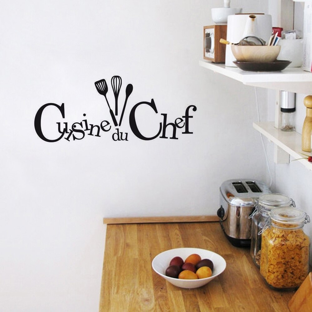Vinyl Pvc Wall Sticker French Quotes "Chef's Kitchen" Decoration