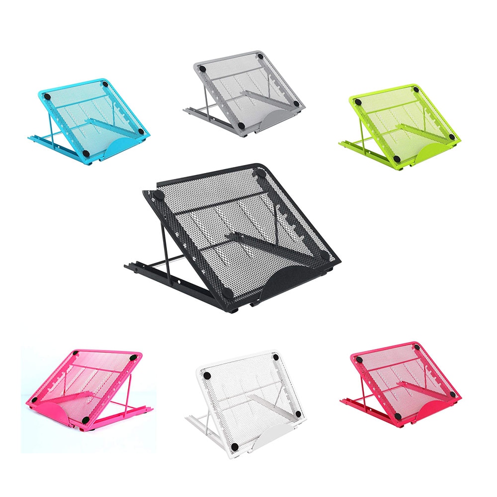 Tablett ljuslåda stativ metallnät ventilerad justerbar 7 vinkelpunkter glider förhindrad hållare för att rita surfplatta / ipad / bärbar dator