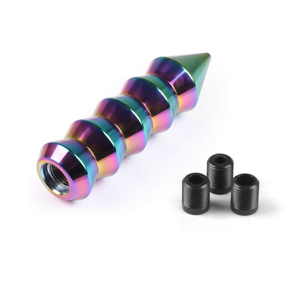 Universal Aluminum 146MM Gear Shift Knob Pointed End Cone Manual Transmission Shifter Lever Knob Gear Bamboo Style: Neo chrome