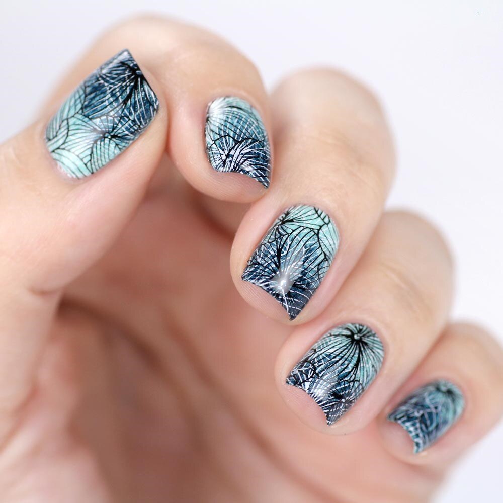 Born pretty 1pc stempelsjabloon lijn net rechthoek nagelkunst afbeelding plaat bp -l078