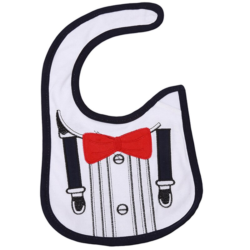 Style Baby Bibs Soft Cotton Washable Print Gentleman Baby Meal Scarf Cleaning Baby Accessories