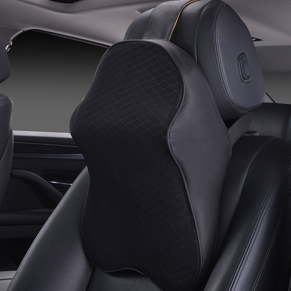 3D Memory Foam Car Headrest Car Neck Pillow Head Restraint In Car Headrest Pillow Automobile Pillow Neck Travel Pillow: Black