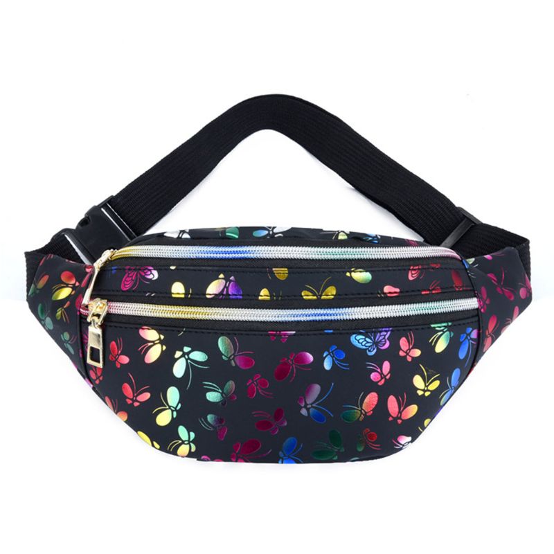 Frauen Gedruckt Taille fanny-Pack Gürtel Tasche Beutel Reise Hüfte miserabel Schulter Taschen Geldbörse: BK