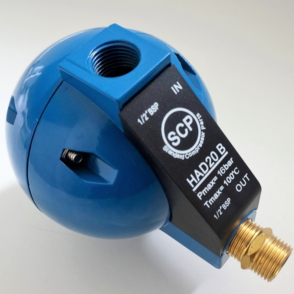 Round Ball Float Type Air Compressor Water Drain Valve 1/2 &quot;BSP 400L/H 20 Bar Compressed Air Condensed Fluid Auto-drainer