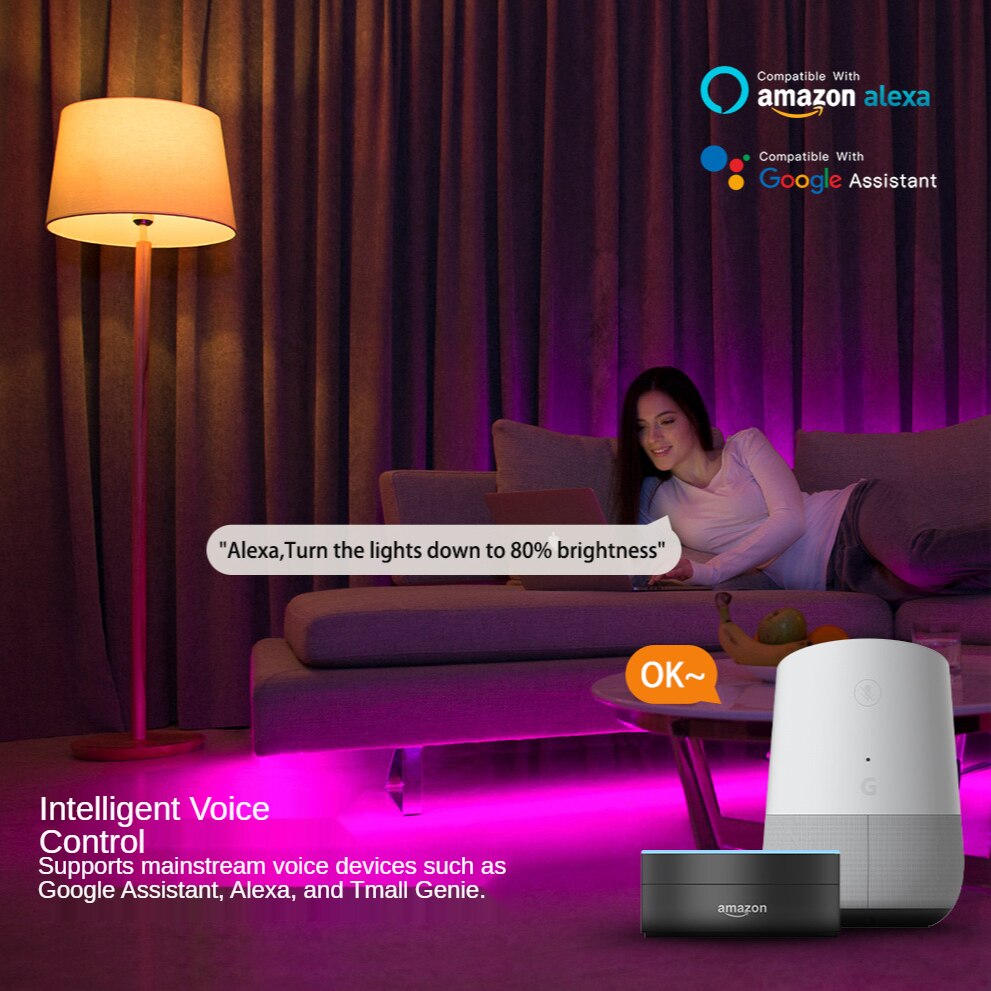 B22 E27 Wifi + Bluetooth Led Licht Smart Lampen Infrarood Afstandsbediening App Controle Rgb Lamp Dimbare Alexa Google Assistent Ios android