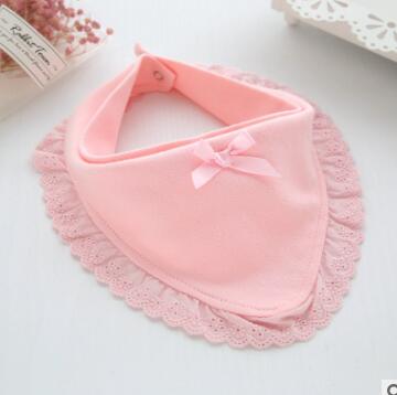 Effen Kleur Baby Siliconen Waterdicht Bib Met Zakken "Bean Speeksel Handdoek Schort Ontworpen Met Een Diepe En Brede Crumb catcher: pink triangle